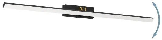 Eglo 900475 - VERDELLO LED fürdőszobai tükörvilágítás 5W, 230V, IP44, fekete