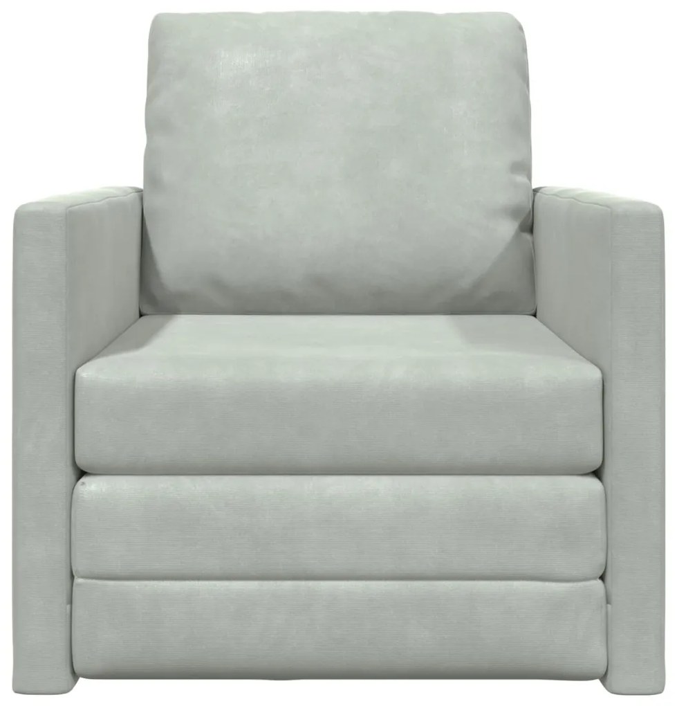 Egyszemélyes Floor Sofa Átalakítható Szövet 74x77x81 cm Világosszürke