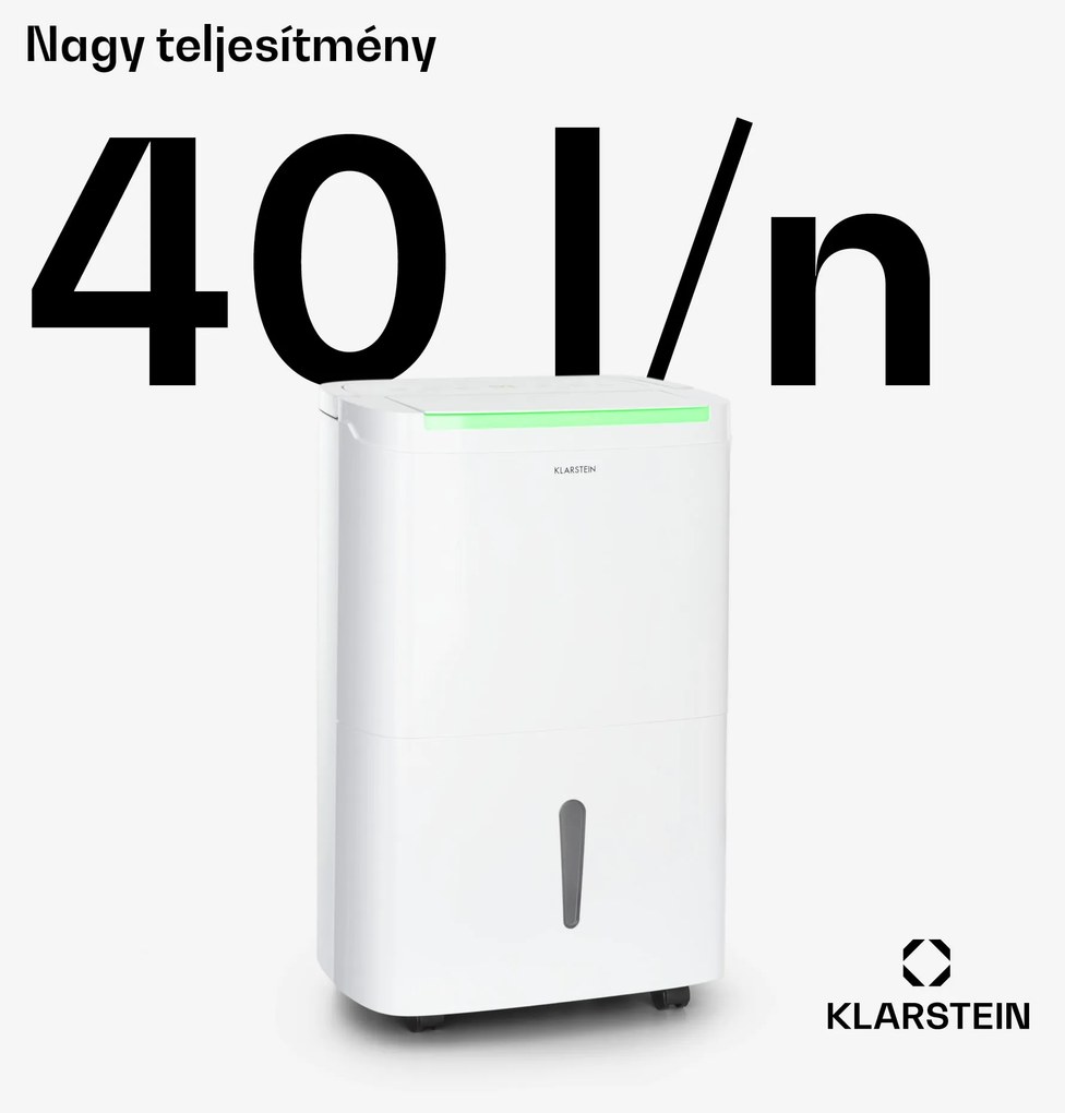 Klarstein DryFy Connect 40 Smart, Párátlanító, WiFi, Kompresszor, 40l/d, 35-45 m², Fehér