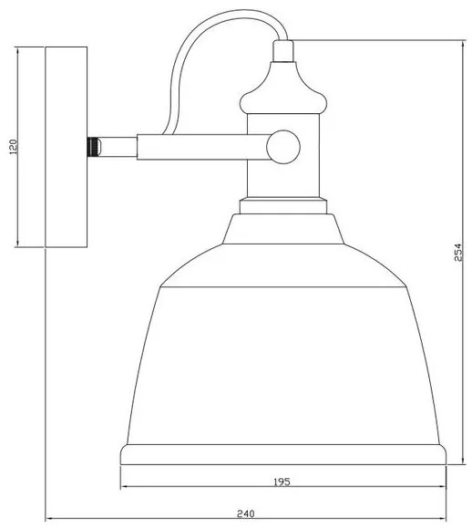 Lámpa Fali lámpatest MUSCARI IIB,3640,AC220-240V,50/60Hz,1*E27, IP20,egy, fehér