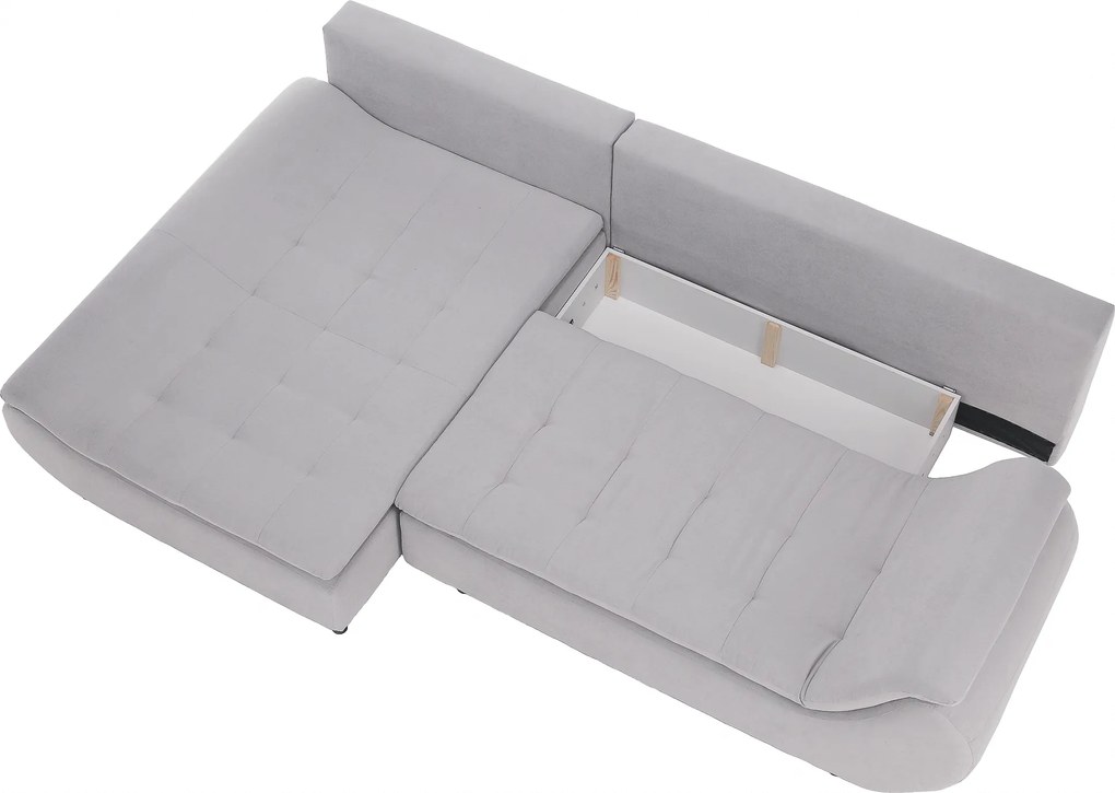 Ülőgarnitúra, világosszürke/púderrózsaszín, szövet, balos, BRATO