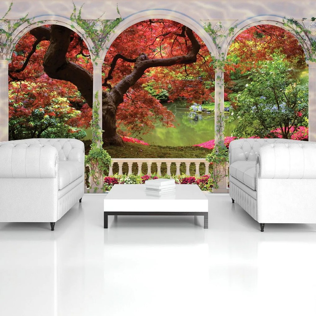 Fotótapéta - Ívek, fa, erdei fa, táj (152,5x104 cm)