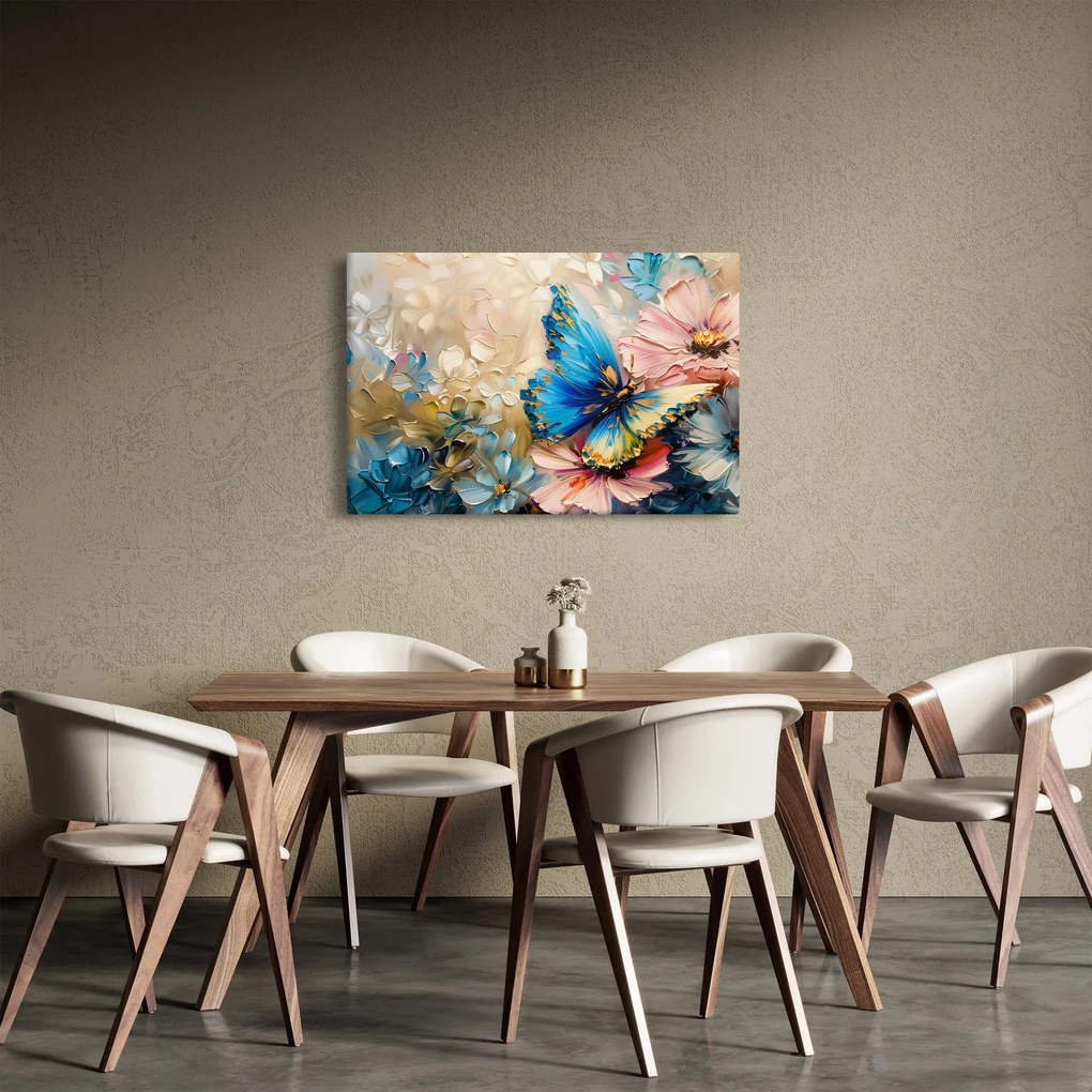 Kép - Virágok és pillangók festése (90x60 cm)