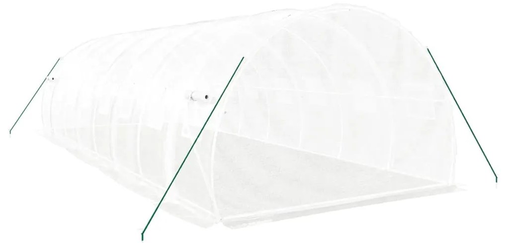 fehér acélvázas melegház 24 m² 8x3x2 m