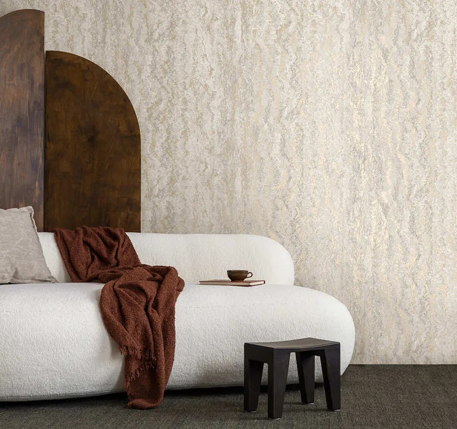 Holden Decor Textura Tinos arany-ezüst márvány mintás fémhatású vlies tapéta – 66162