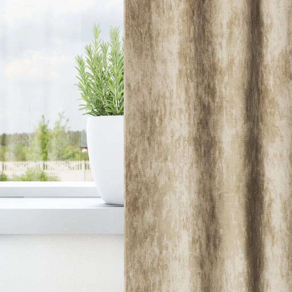 Velvet Függönyök 2 db Pálcával Krém 260x140 cm
