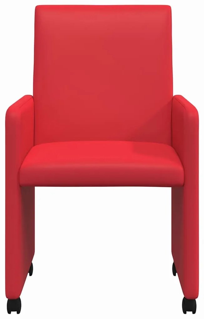 vidaXL Kerekes Étkező Székek 2 pcs Piros 57 x 66 x 94 cm Műbőr
