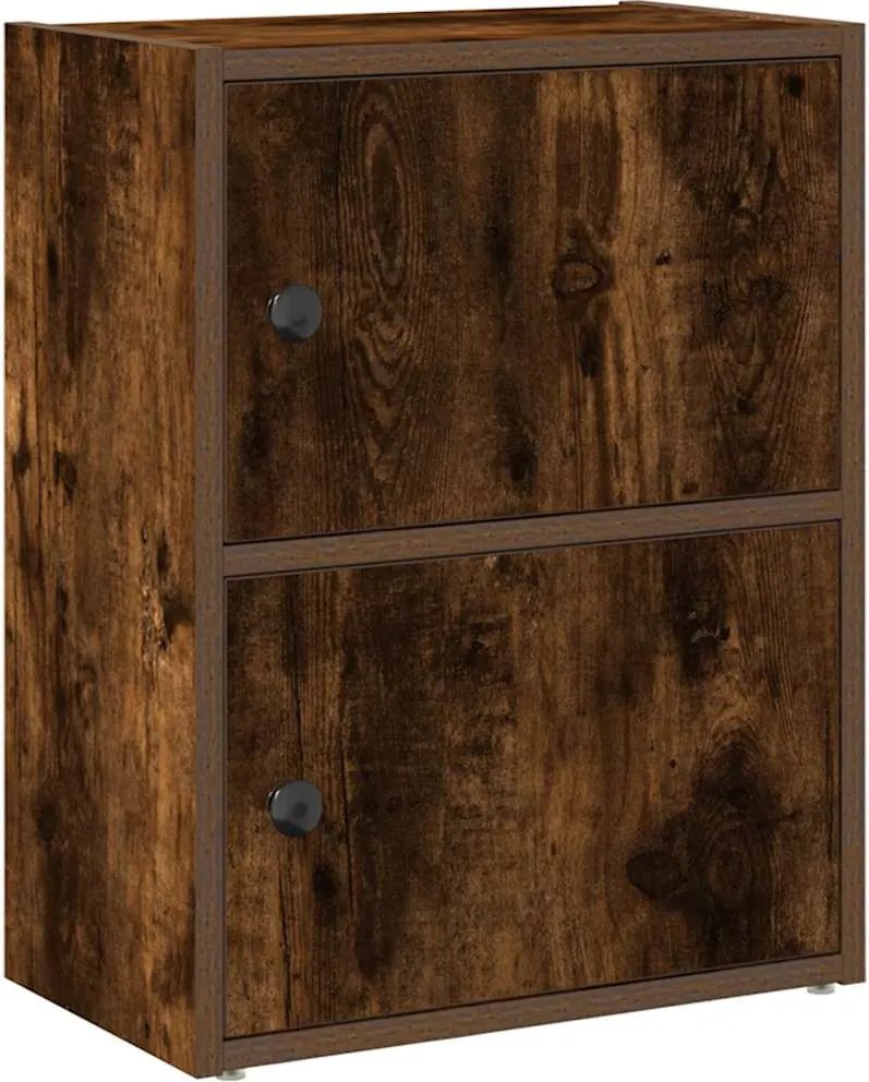 vidaXL füstös tölgy színű szerelt fa könyvszekrény 40x24x52 cm