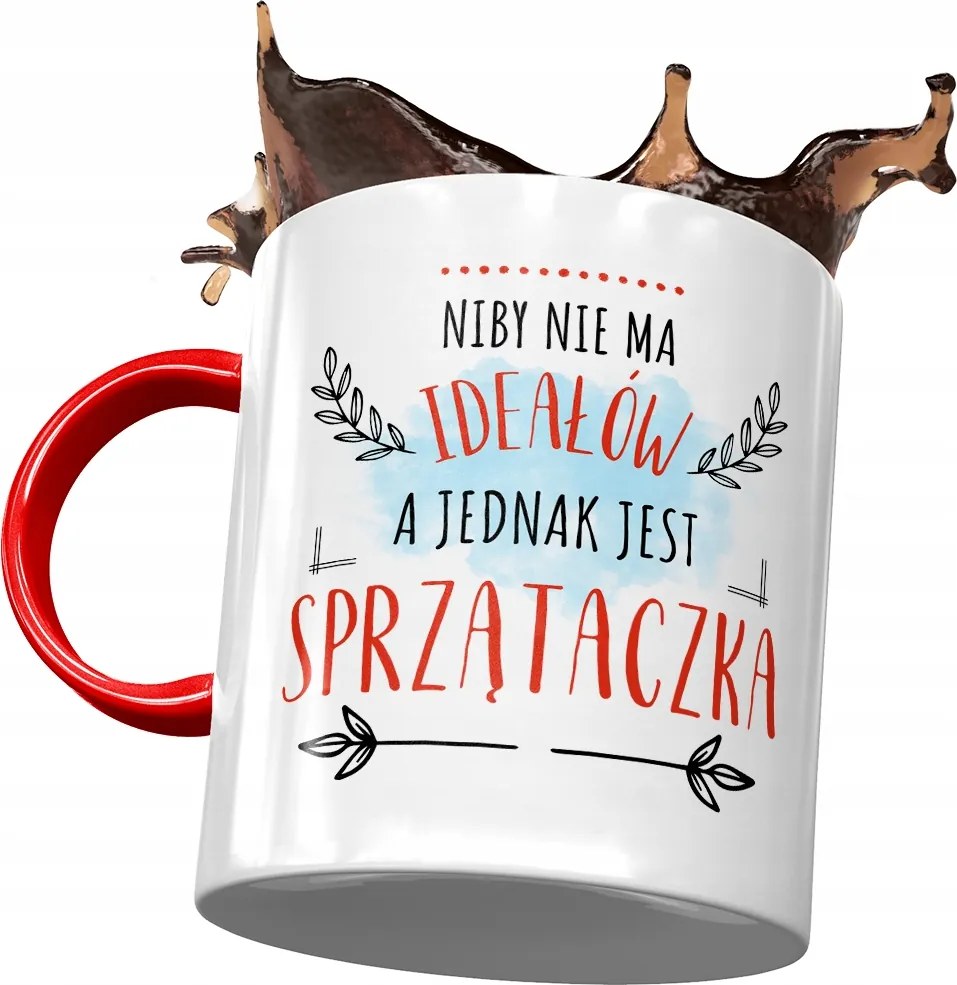 Piros Bögre Takarítónőnek Nincs Tökéletes Nyomtatott Fotó