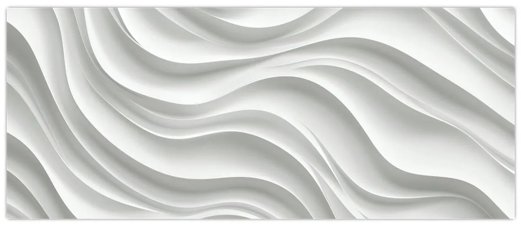 Kép - 3D fehér hullámok (120x50 cm)