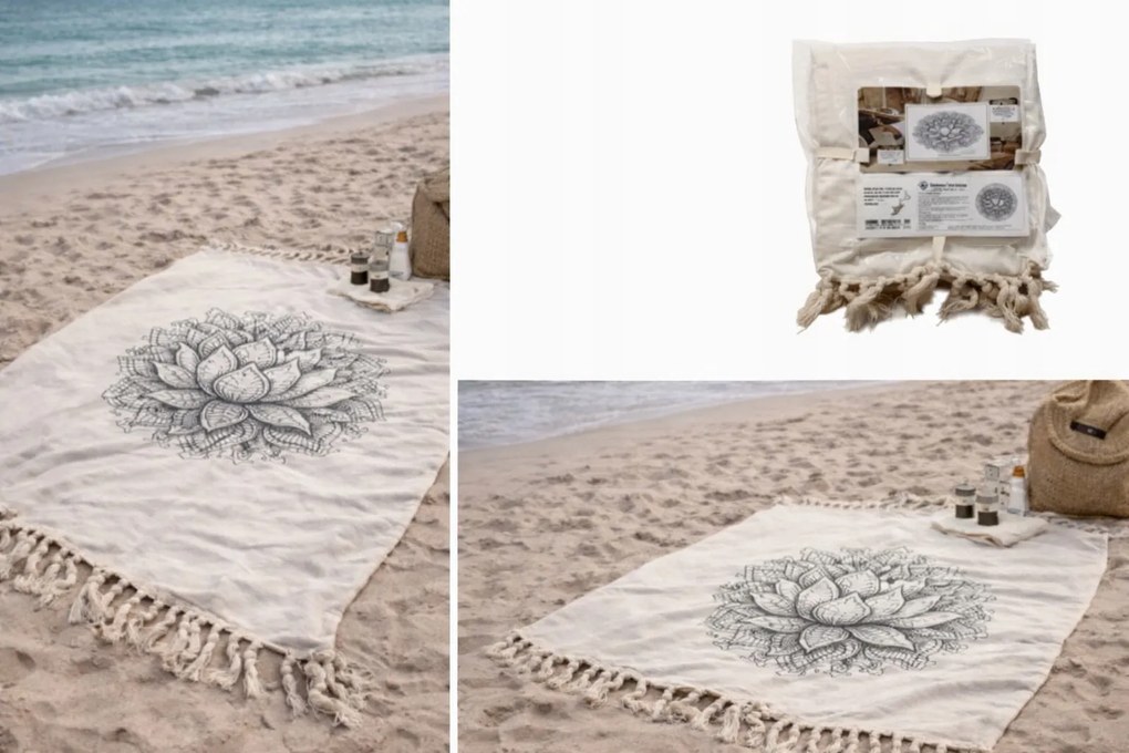 197. Konmpex pamut takaró 200 cm x 200 cm bézs