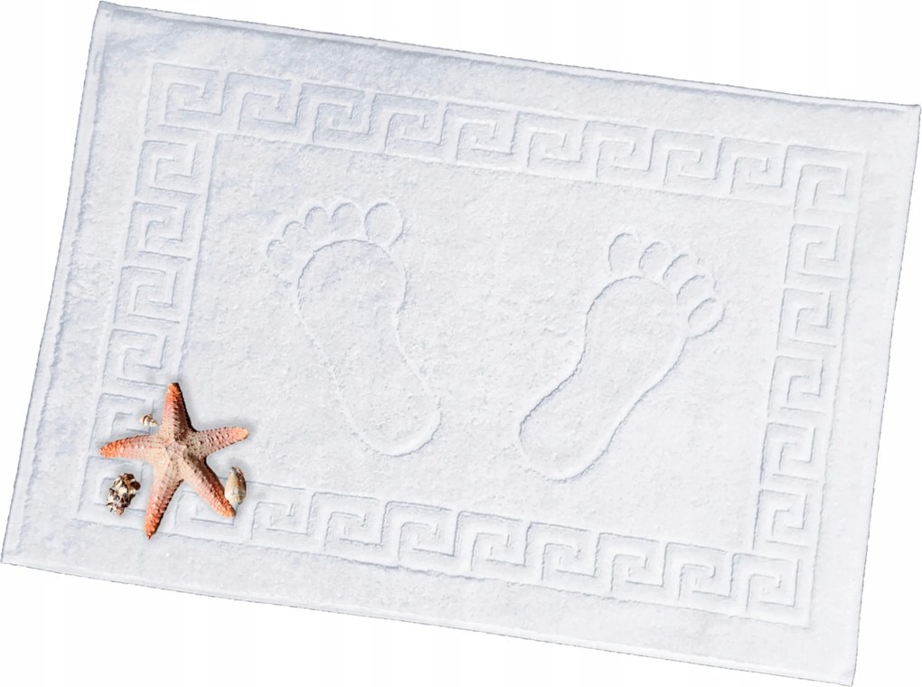 Fürdőszobaszőnyeg 50X70 cm Szállodai Törölköző Lábfej Deluxe Fehér Szálloda