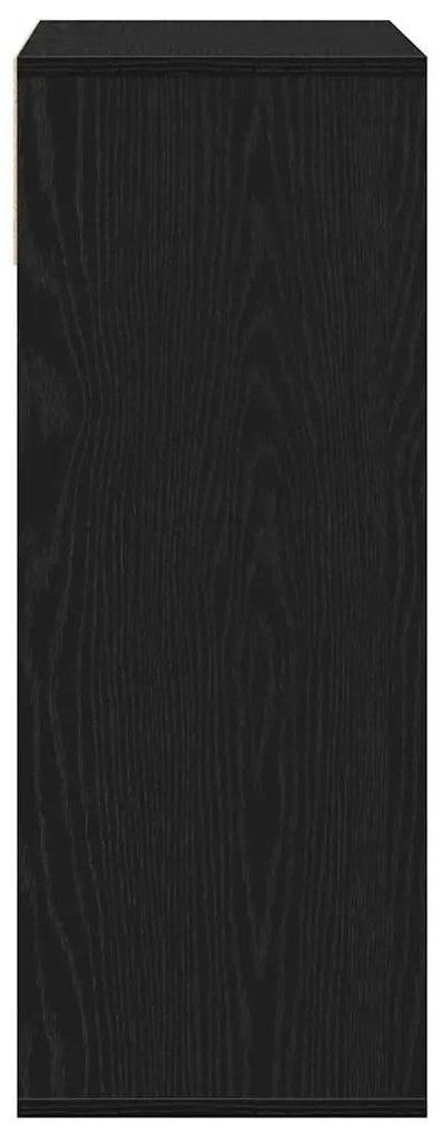 könyvszekrény fekete 66x31x80 cm szerelt fa