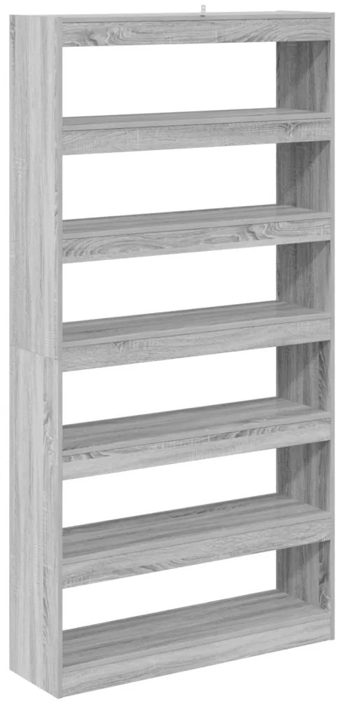Könyvespolc/Szobaelválasztó Fekete Tölgy 100x30x198 cm Műanyag