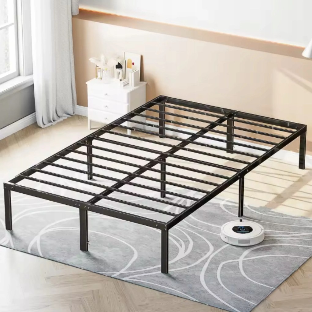 Ágyrács Matrac alá Dupla Fém Keret Fekete Queen 150x200cm