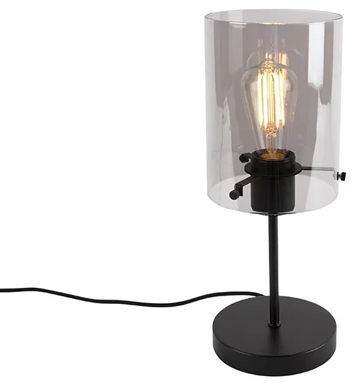 Design asztali lámpa fekete füstüveggel állványon - Dome