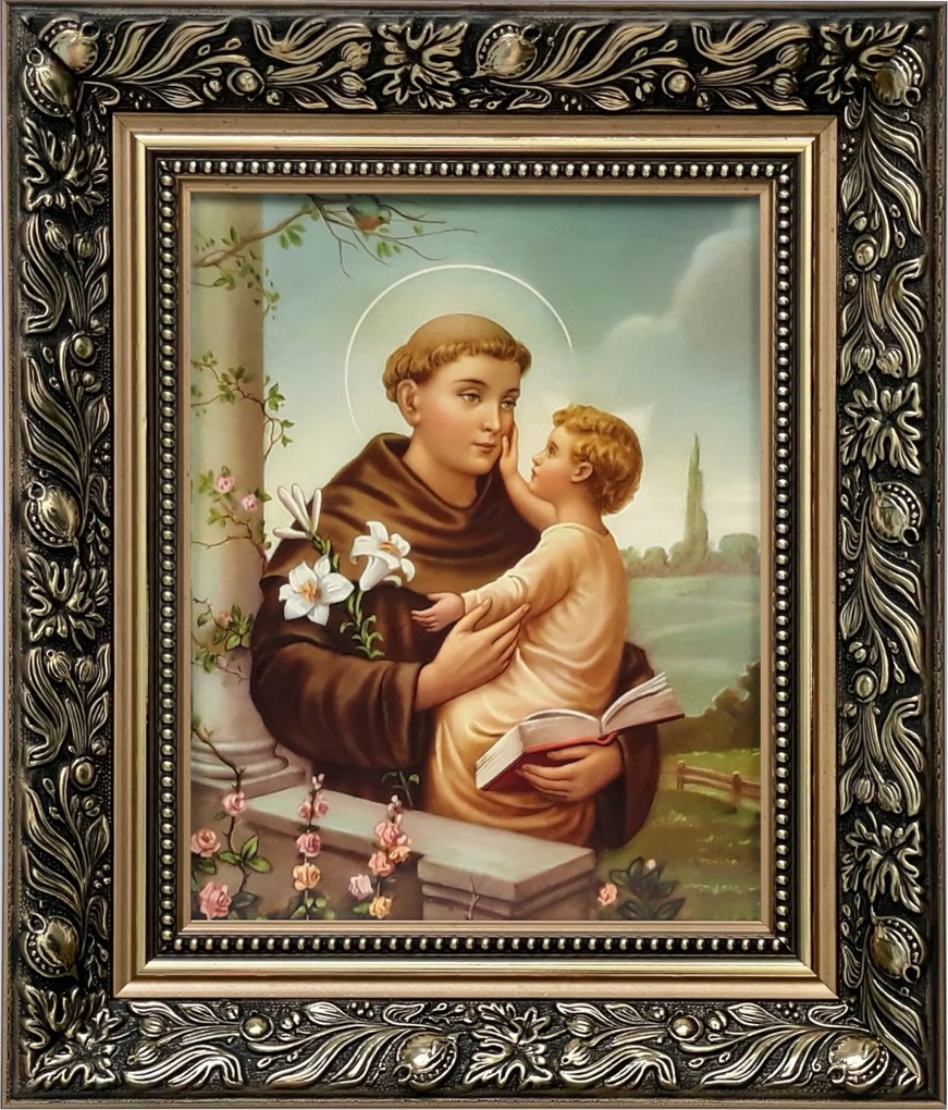 Vászonkép 35x30 Szent Antal Arany Díszített Keret