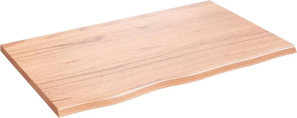 vidaXL világosbarna kezelt tömör tölgyfa fali polc 80x50x2 cm
