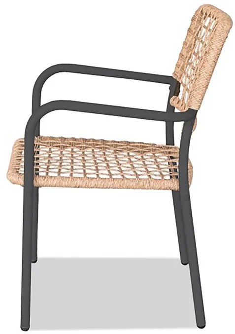 Erkély Bútorszett, Fém + Polyrattan, Bézs. NAT