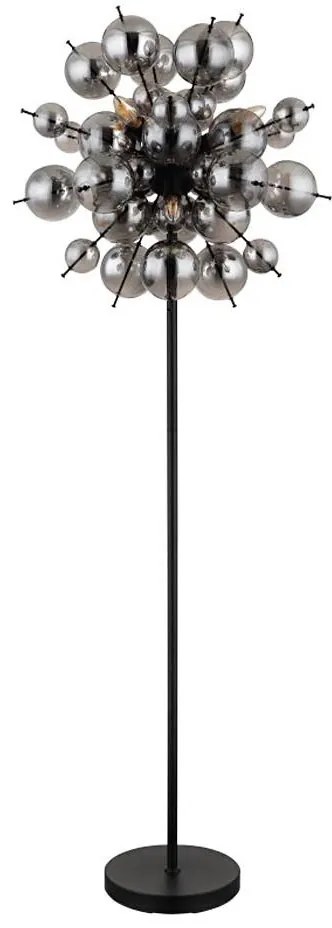 Globo 15633SS - Állólámpa UDO 6xE14/25W/230V fekete/füstös