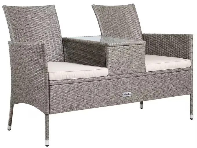 Deuba Rattan kerti pad - krém