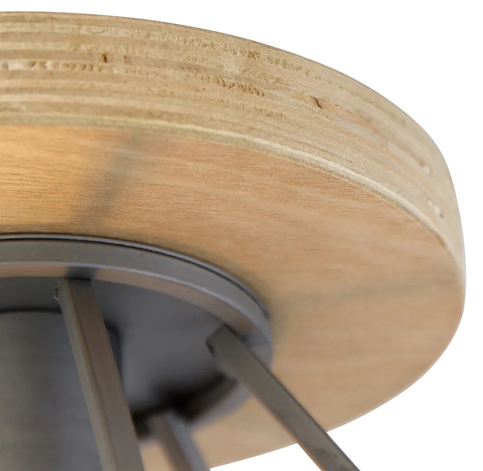 Okos mennyezeti lámpa sötétszürke fával, WiFi E27 foglalattal - Arthur