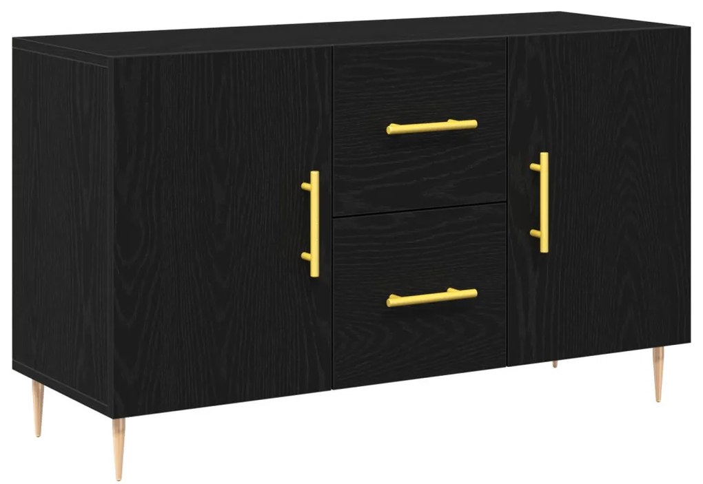 Fekete tölgyfa szekrény 100x36x60 cm Mérnöki fa