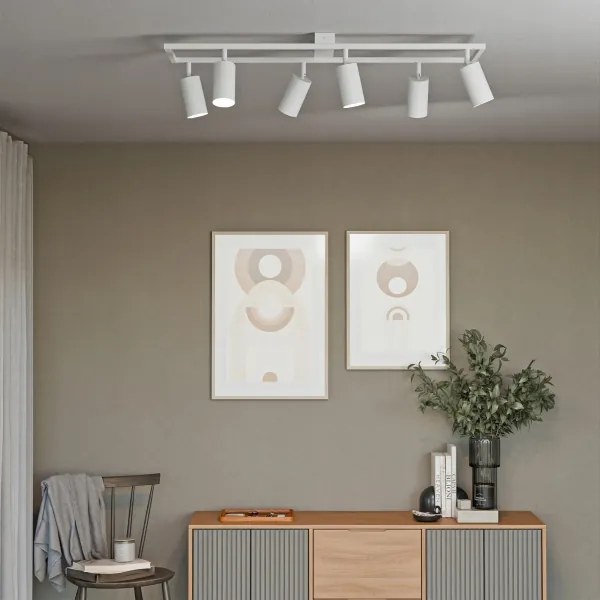 6 foglalatos GU10 spotlámpatest, max. 30 W/izzó, 230 V, fehér