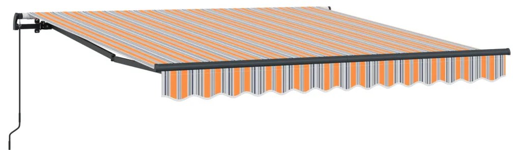 Kézi Behúzható Napellenző, Többszínű Csík 350x250 cm
