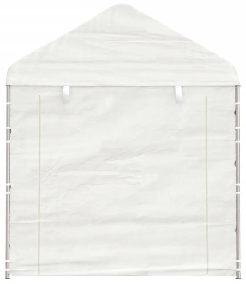 fehér polietilén pavilon tetővel 6,69 x 2,28 x 2,69 m