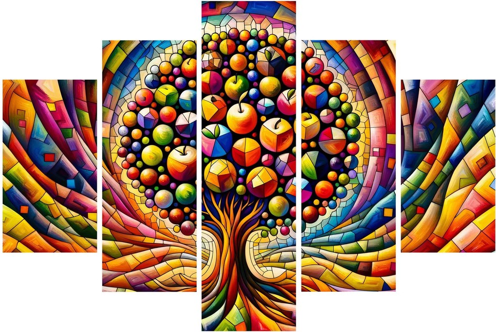 Kép – Színes fa almákkal (150x105 cm)