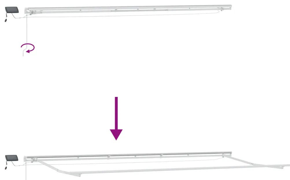 Kézi Behúzható Napellenző LED-lámpával Piros 600x300 cm