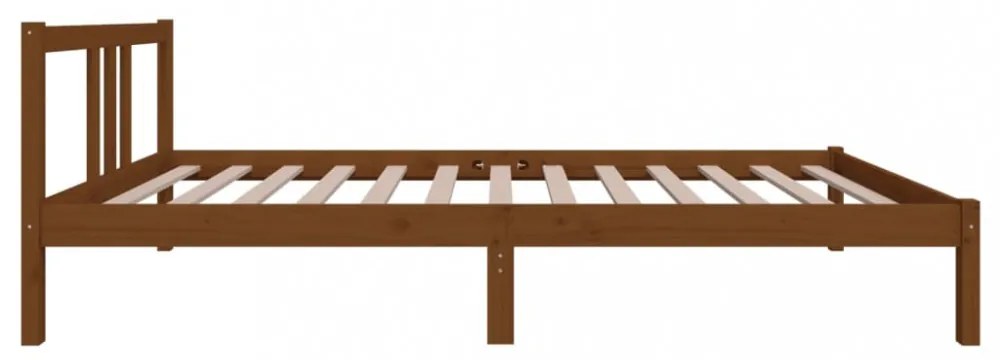 méz-barna tömör fa ágykeret 100 x 200 cm