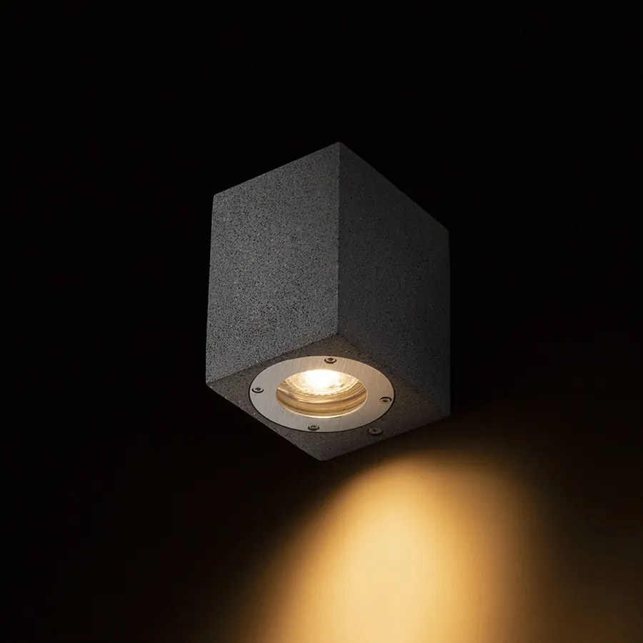 RENDL KANE I fali lámpa beton/dekor sötét gránit 230V LED GU10 5W IP65