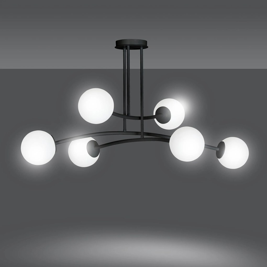 Emibig modern mennyezeti lámpa halldor fekete emi1024/6