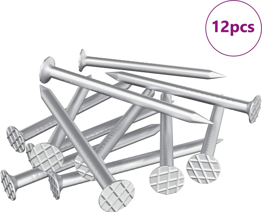 vidaXL Szegek Fa számára 12 pcs Ezüst Ø 3 x 15 mm Fém
