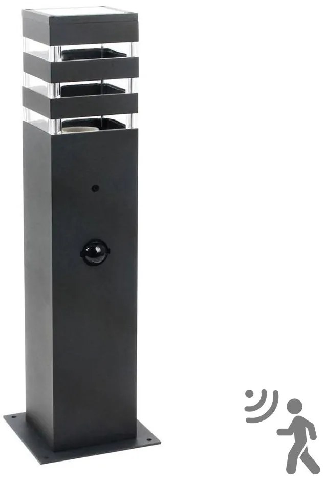 Polux Kültéri lámpa TEKSAS szenzorral 1xE27/12W/230V IP44, 44 cm, antracit SA1767