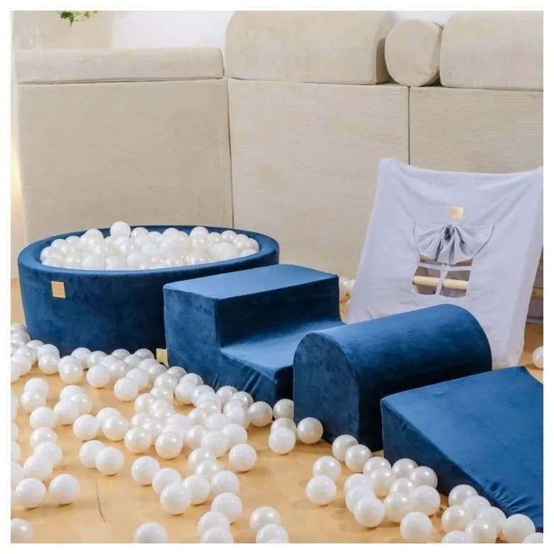 Rózsaszín bársony habszivacs játszótér 3 db-os magasság 30 cm 225x90 cm Montessori – Meowbaby