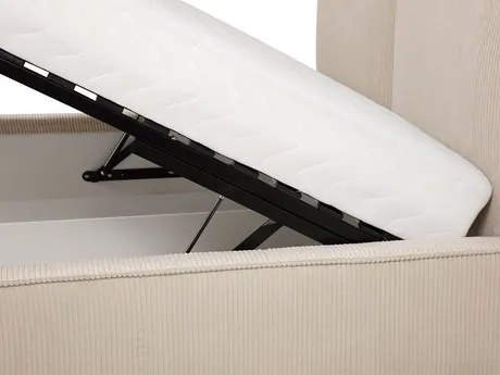 Egyszemélyes ágy 120 cm Camtana (bézs + fekete) (ágyráccsal) (tárolóhellyel). 1103532