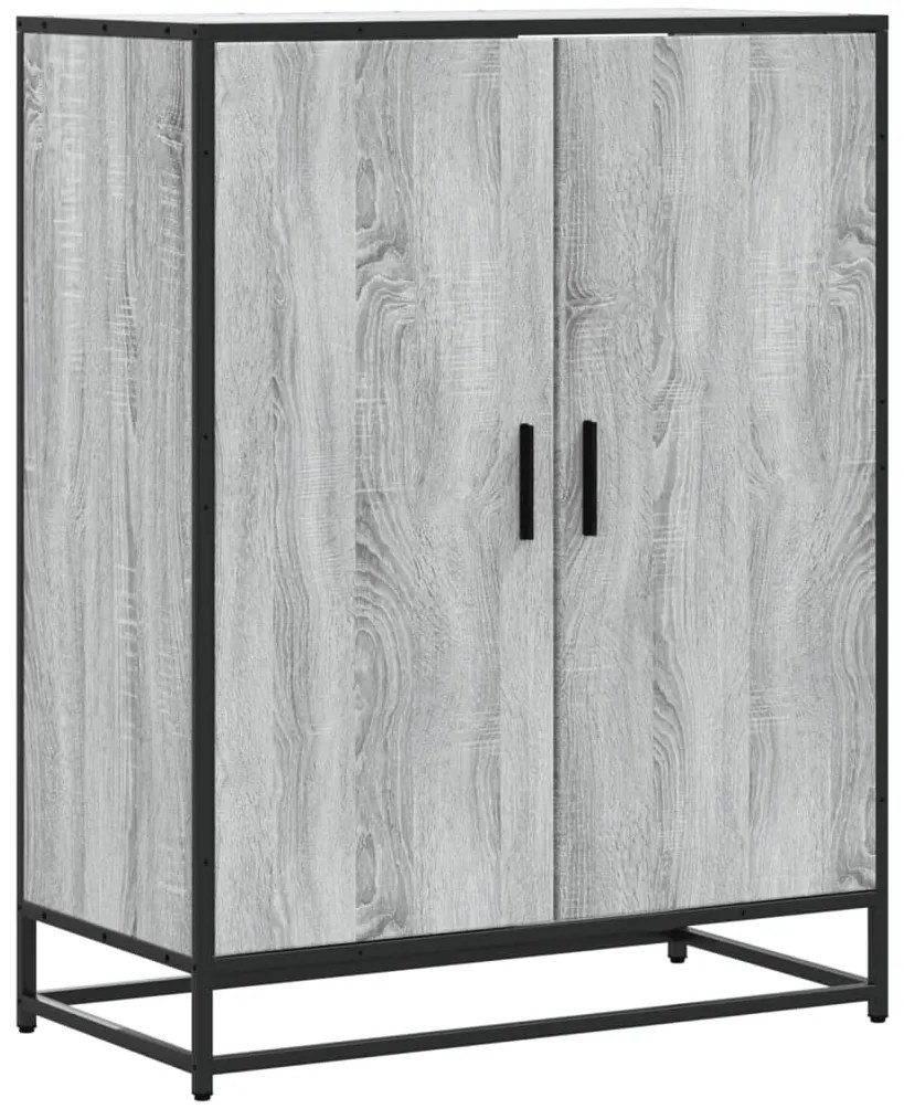 szürke sonoma szerelt fa és fém cipőszekrény 75 x 38 x 97,5 cm