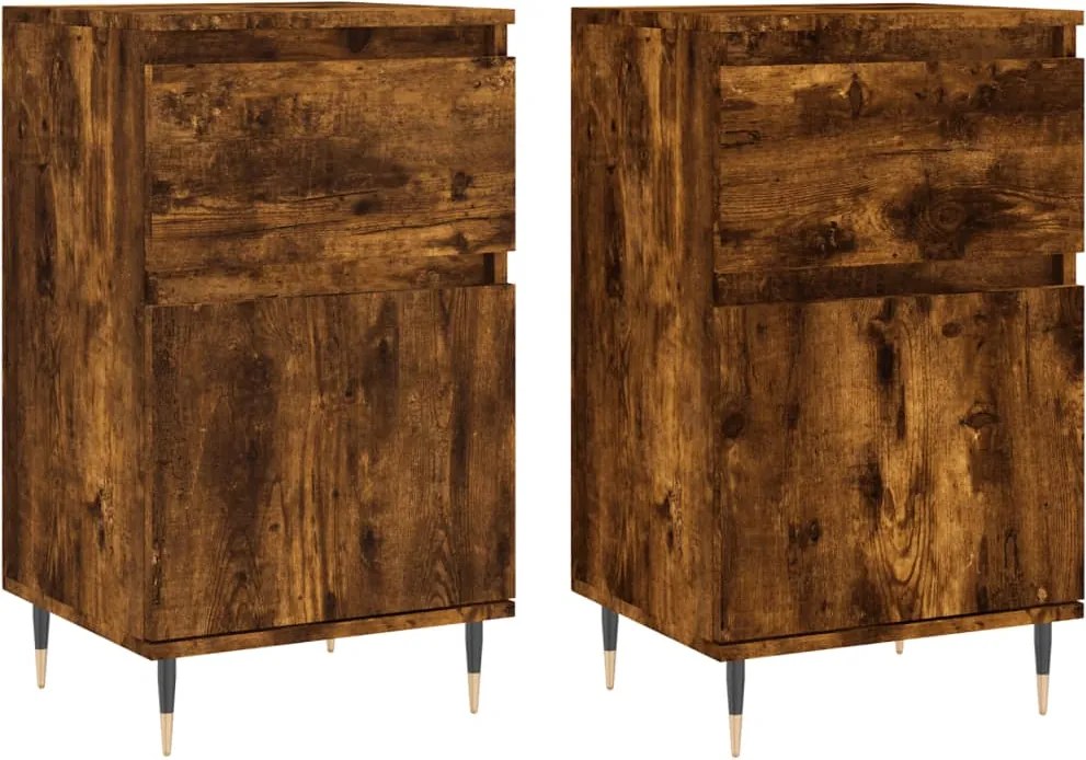 vidaXL 2 db sonoma tölgy színű szerelt fa tálalószekrény 40x35x70 cm