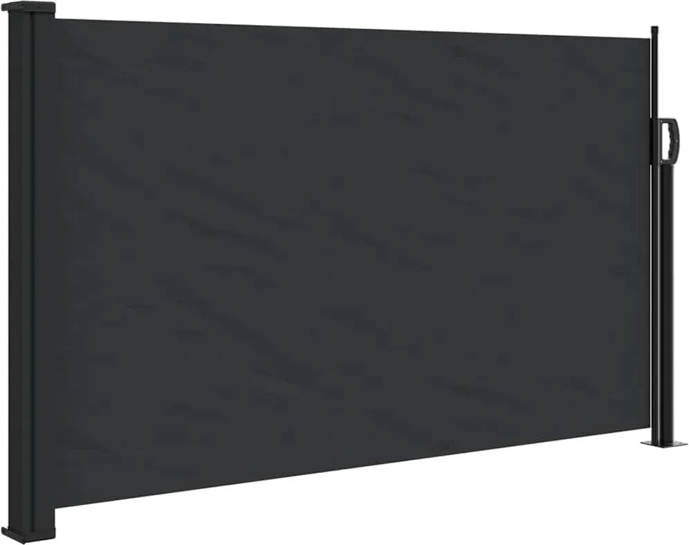 vidaXL fekete behúzható oldalsó napellenző 117 x 300 cm
