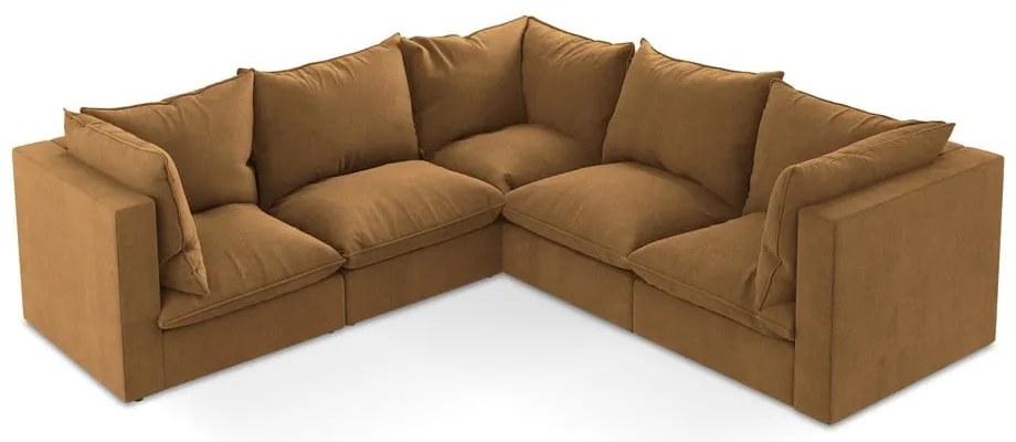 Terrakotta színű sarokkanapé Manao – Makamii