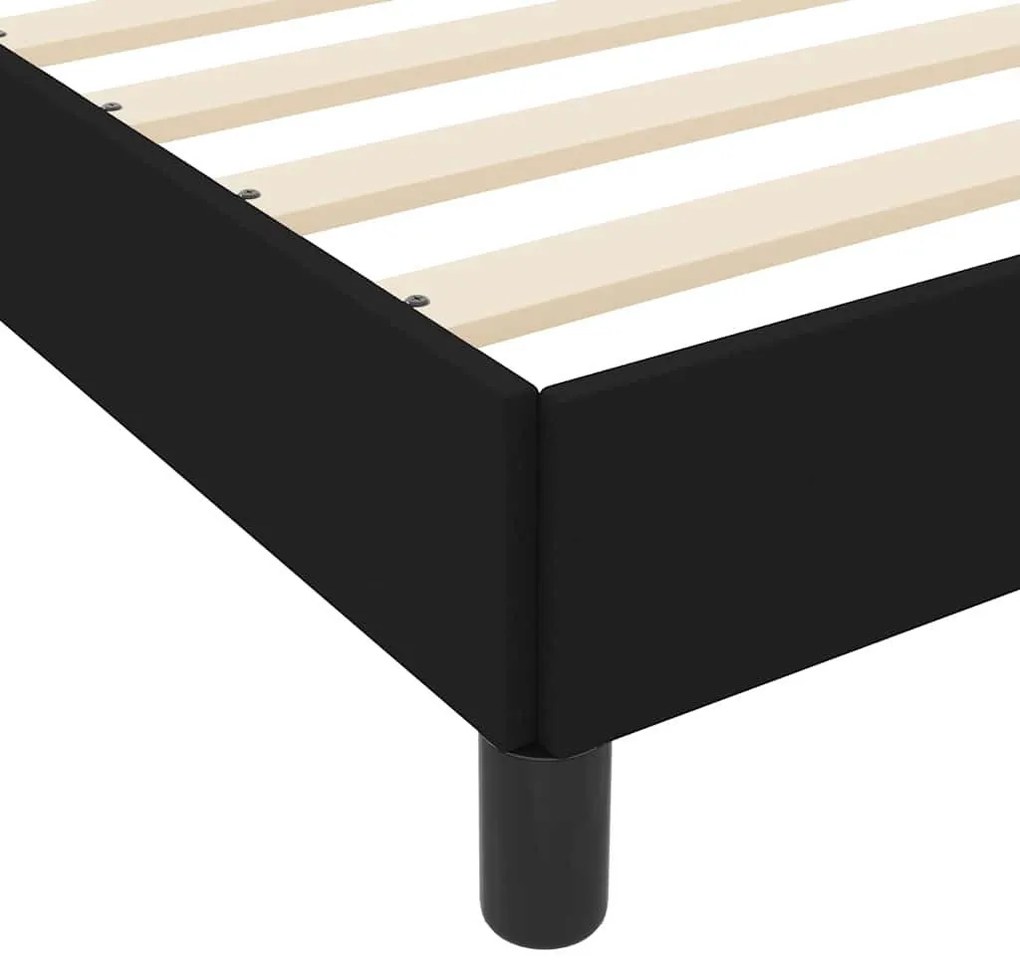 Boxrugós ágy matracmal Fekete 90 x 190 cm szövet