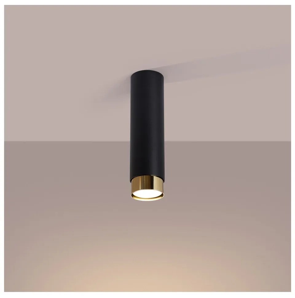 Fekete-aranyszínű mennyezeti lámpa Crown – Sollux