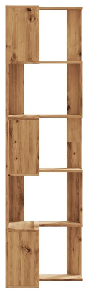 5 szintes szerelt fa sarok könyvespolc 50 x 50 x 179cm