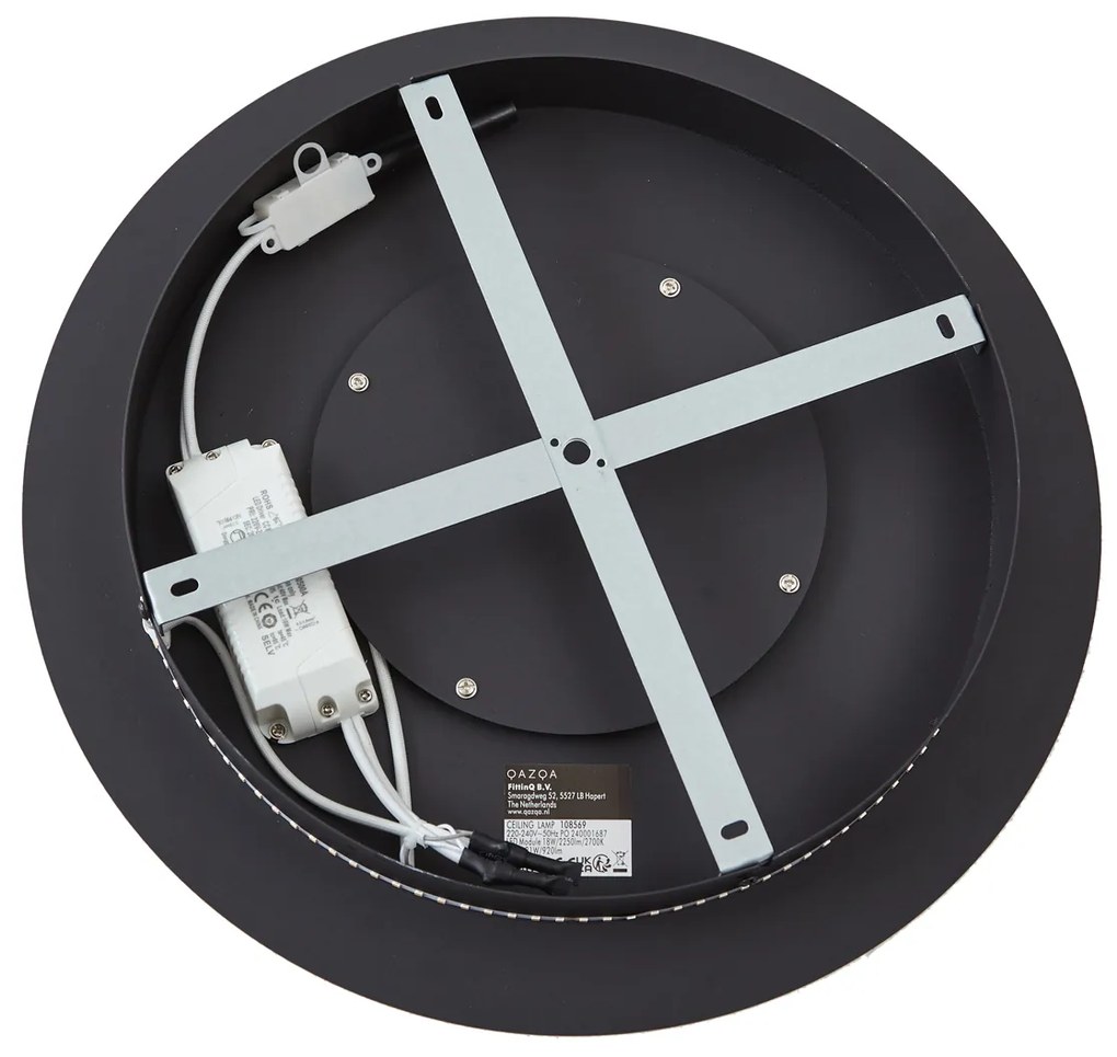 Modern mennyezeti lámpa fekete 40 cm LED-del 3 fokozatban szabályozható - Morning