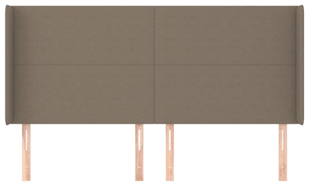 tópszínű szövet fejtámla szárnyakkal 203x16x118/128 cm