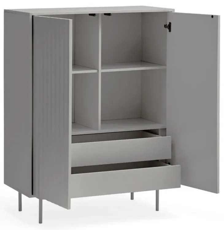 Szürke magas komód 97x130 cm Sierra – Teulat