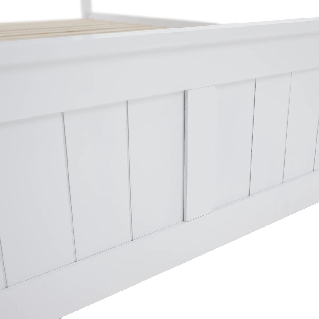 Ágy ágyráccsal, fenyő/fehér, 160x200 LUCAS NEW